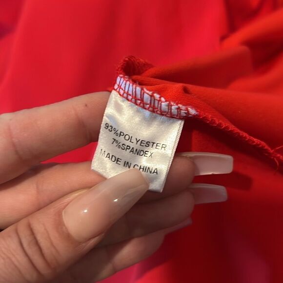 Miss ord Strapless Asymmetric Slit Front Sweetheart Wedding  Red Dress - Picture 16 of 16